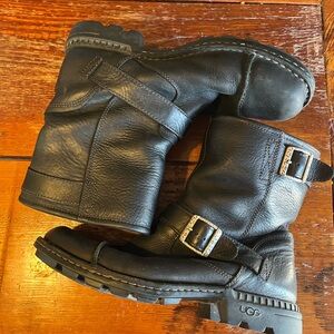 UGG Men's Black Leather Boots “motorcycle inspired”